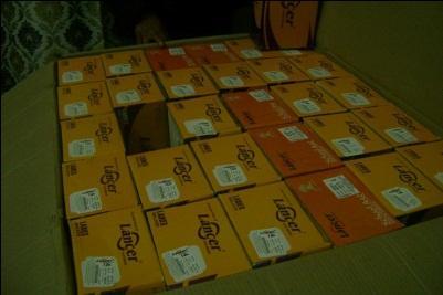 These are boxes of shoes that Pastor Dalbeer was able to get to try and help some of the villagers.