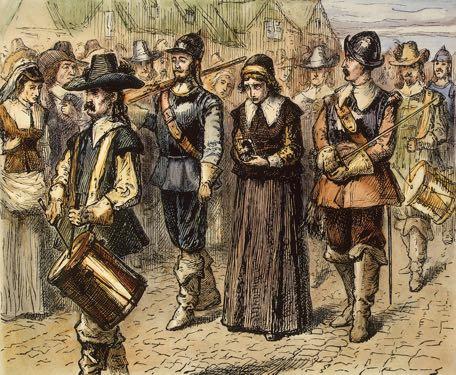 ) Puritan leaders banished her She was charged with antinomianism, which