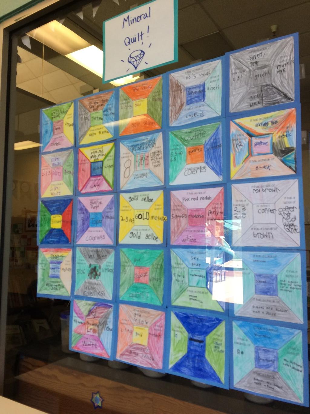 After the research was complete, students chose their favorite mineral to make their quilt square. It was definitely a favorite activity from our science unit!