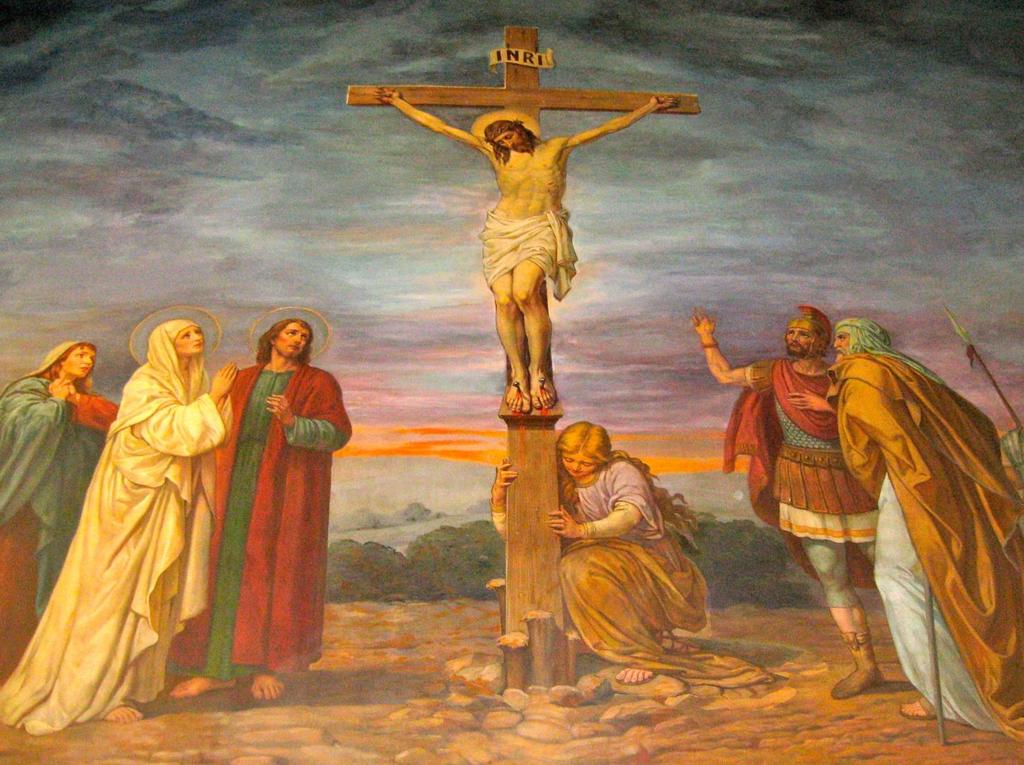 Crucifixion of Our Lord The Crucifixion scene behind the altar was painted by the artist, Hans Hansen.