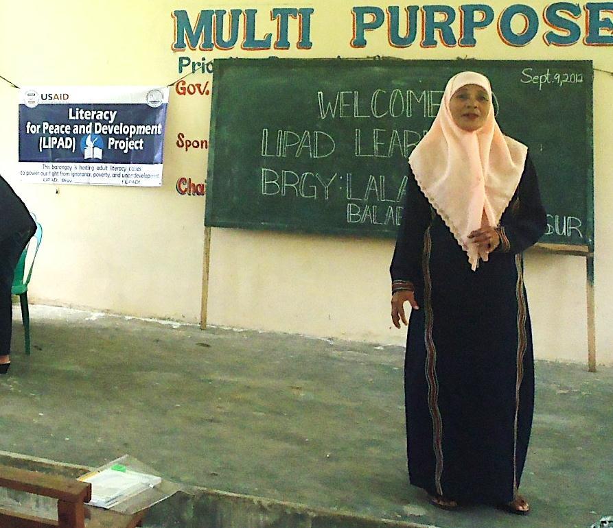 Ustadza Saida Manalampang is a madrasah teacher, fluent in Arabic, who aspires to be a DEPED ALIVE teacher.