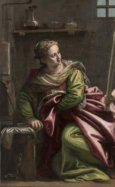 under the Roman emperor Decius. Of noble origin, she had pledged her chastity to God and therefore would not yield to the advances of Quintianus, a Roman consul, who was enticed by her beauty.