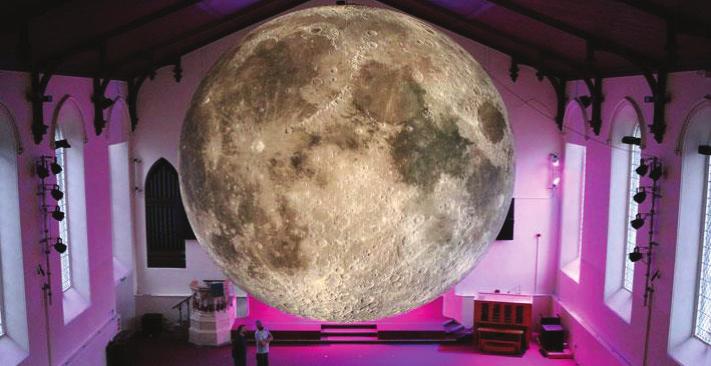 The Museum of the Moon Exhibition From 9 March to 18 March An art installation of a 7m diameter model of the Moon is placed in the Cathedral, as part of a joint project led by the University of