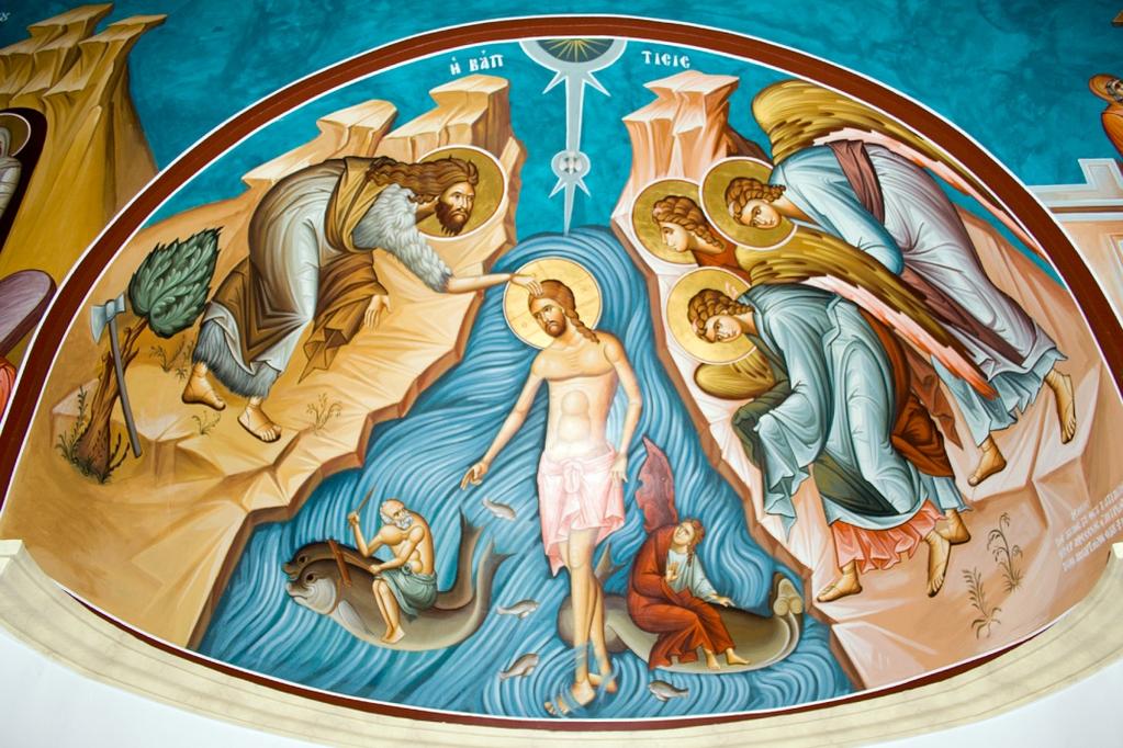 The Baptism of Jesus He is not a sinner to needs to repent, but the savior who identifies with those he is saving God meets us