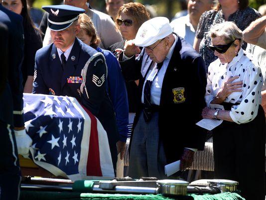 Funeral held for David Thatcher, World War II Doolittle Raider Kim Briggeman, The Missoulian via AP 12:29 p.m. EDT June 28, 2016 Dawn Thatcher, right, widow of David Thatcher, and Lt. Col.