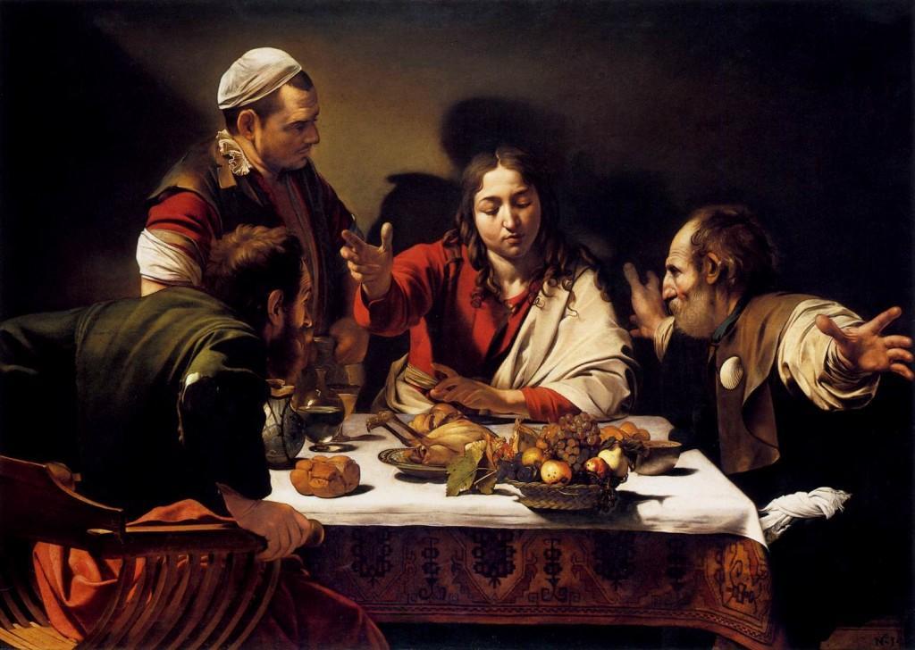 In our bulletin this morning, there is a picture of a painting by Caravaggio of Supper at Emmaus. Please take a look at it.