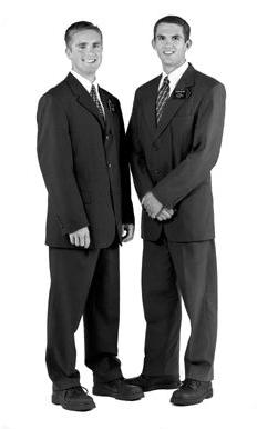 Missionary Zeal: Full-time proselyting missionaries are required to adhere to a dress code: for men, conservative, dark trousers and suit coats, white dress shirts, and ties are generally required.