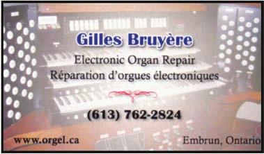 Allen Organ factory-trained technician Newsletter Advertising Rates 2.