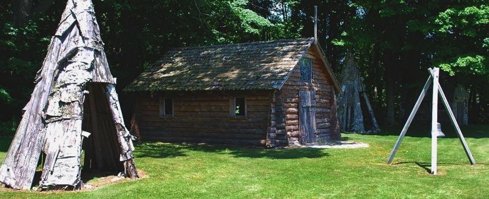 Bishop Baraga s first Upper Peninsula mission, reconstructed on its original site on the east shore of Indian Lake near Manistique, MI.