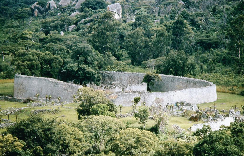Figure 9.5 Great Zimbabwe was one of several stone settlement complexes in southeastern Africa. Added to at different times, it served as the royal court of the kingdom.