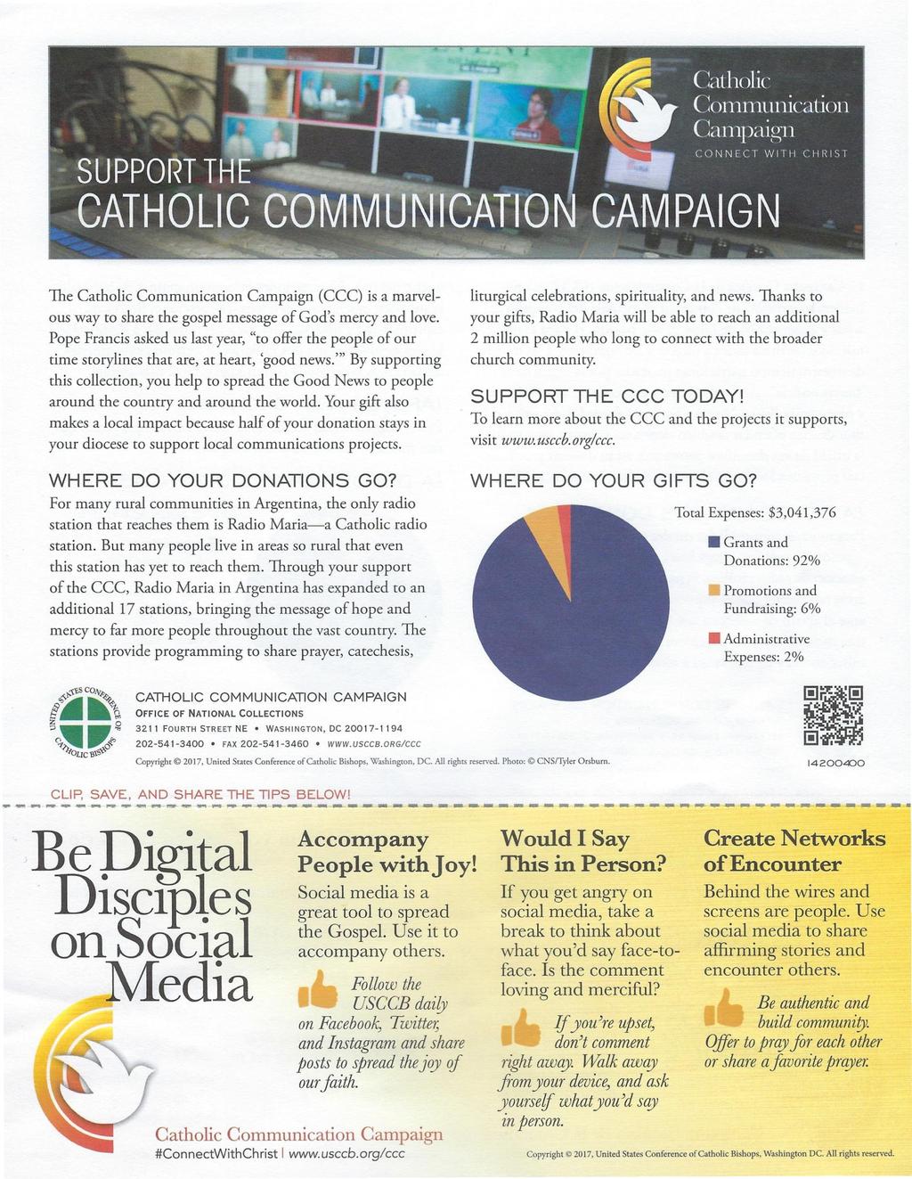 The Catholic Communication Campaign (CCC) is a marvelous way to share the gospel message of God's mercy and love.