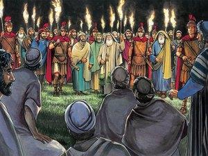 3 The chief priests and Pharisees had given Judas a squad of soldiers and police to accompany him.