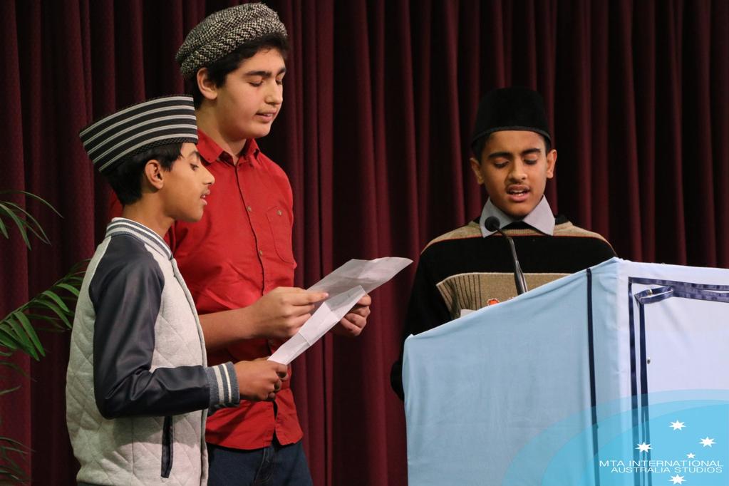 Bottom two: Atfal presenting speeches in