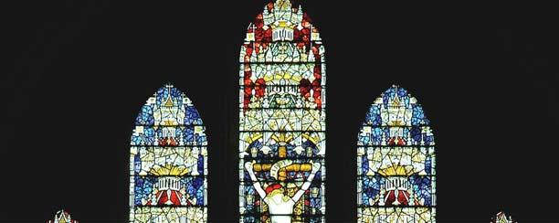 The East Window Outer left Inner left Centre Inner right Outer right Upper Archangel Michael and the Dragon The Blessed Virgin