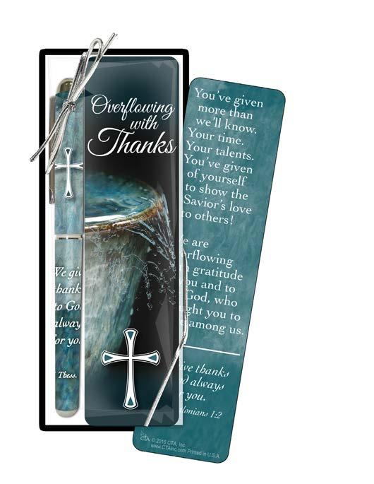 Overflowing With Thanks Pen & Bookmark Gift Set: pen 5-1/2 ;