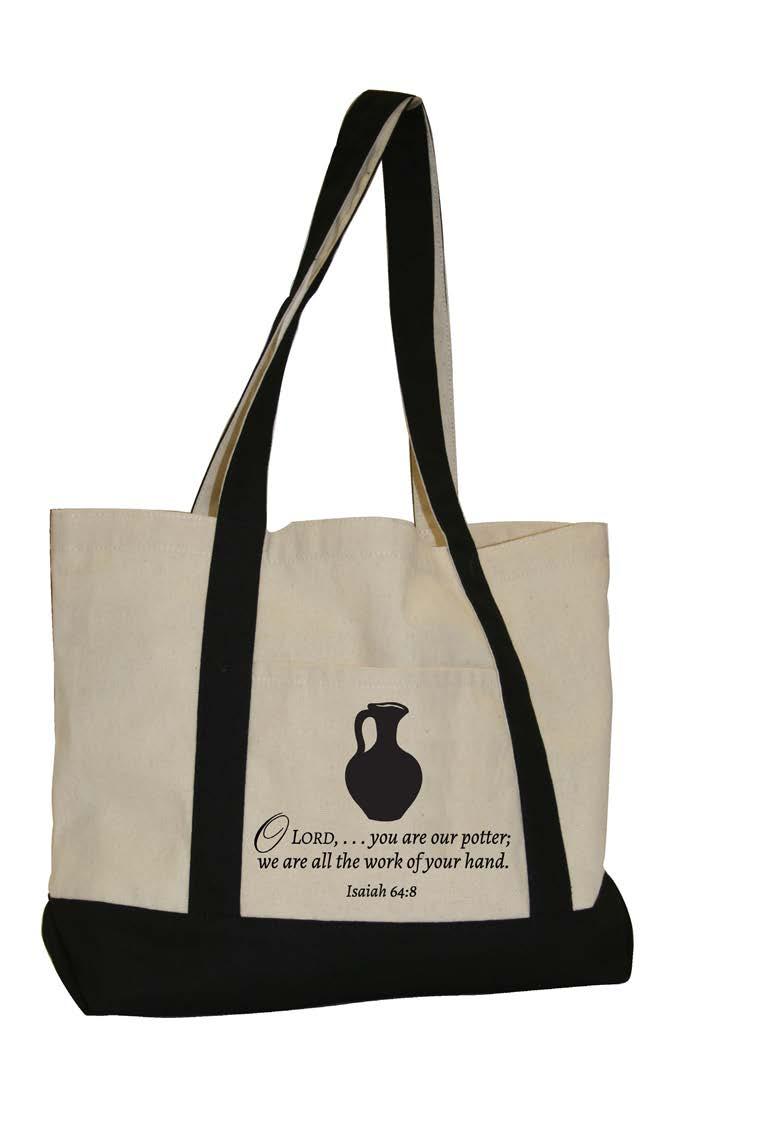 Shaped to Serve Canvas Tote Bag: Reinforced handles;