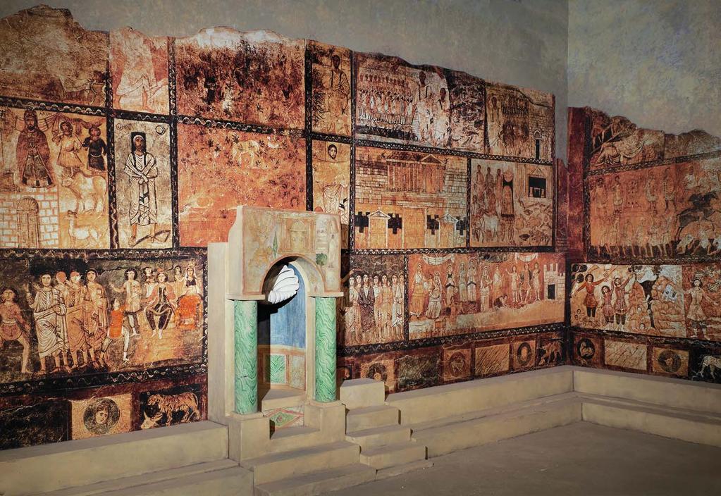 Figure 8-2 Interior of the synagogue, Dura-Europos, Syria,with wall paintings of Old