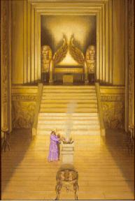 Solomon s temple consisted of courtyards, bronze pillars, entrance hall, main hall and the Holy of Holies, innermost chamber that housed the Ark.