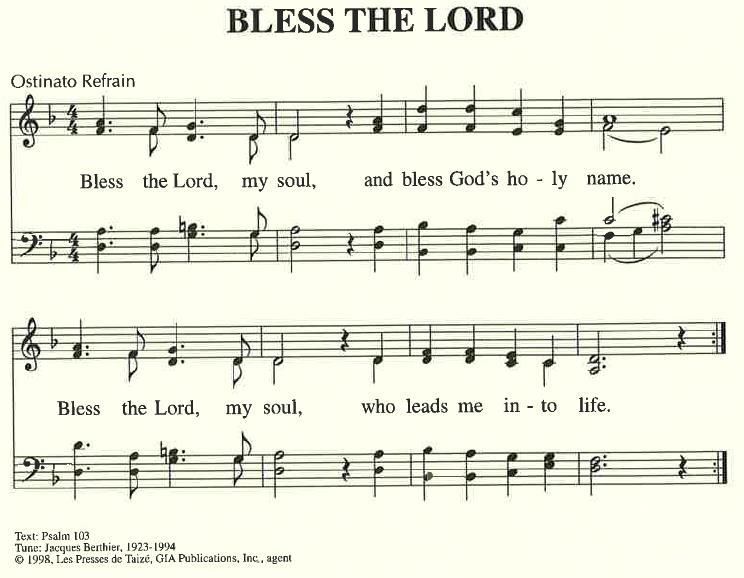 III. Bless the Lord (Text: Psalm 103; Tune: