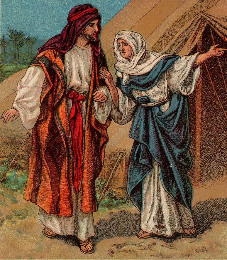 Jacob) (meaning: י ש ר א ל Jacob and Rebekah (illustration from a Bible card