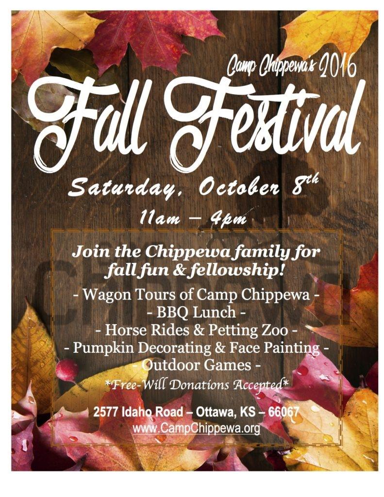 De Soto UMC Fall Family Getaway departs 12:30 pm, October 8 Families of all ages and stages are invited to join us at De Soto UMC for a day trip/caravan to Camp Chippewa to enjoy all the