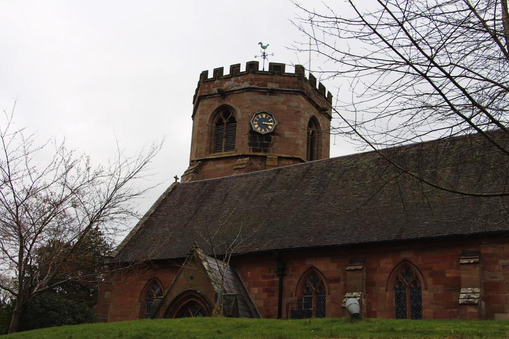 The church of St Luke at Hodnet is well known for its octagonal tower and its Bishop Heber and Hill family connections.