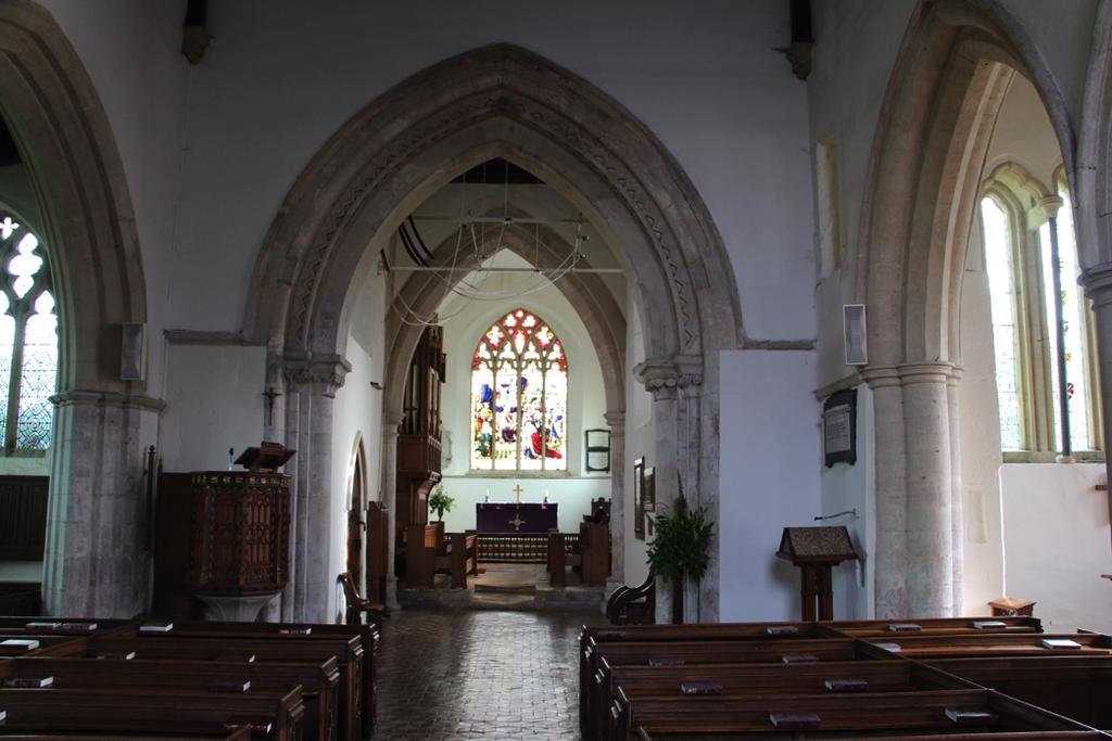 The nave and chancel at St Giles, Bredon.