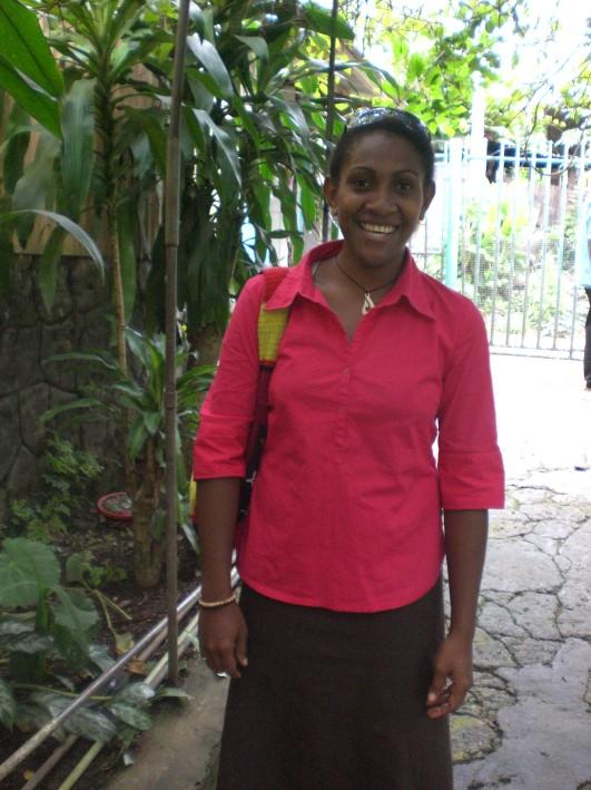 Gwen Hageyo from PNG served in Emau Island last year helping in pre-school, teaching in the Door Step Bible School (a portable