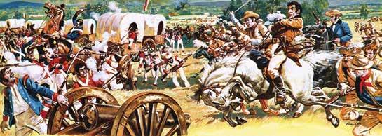 General Houston and his men caught the Mexican army off guard. Twenty yards from the edge of the Mexican camp, Houston gave the order: Kneel! Shoot low! Fire! The Texans stopped and opened fire.
