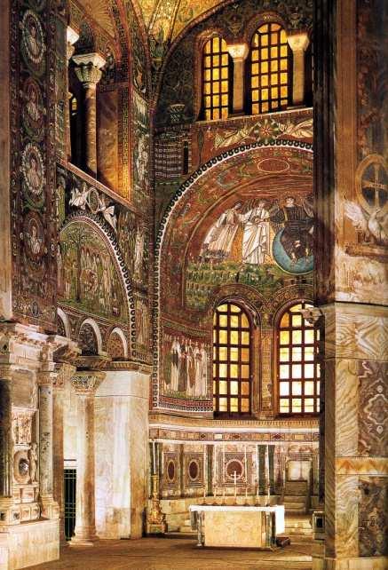 9-12: San Vitale mosaic of Christ between two Angels, Saint Vitalis, & Bishop Ecclesius Large windows for illuminating