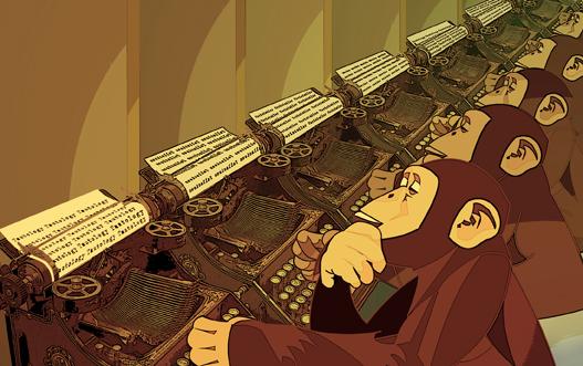 Someone once said that if you sat a million monkeys at a million typewriters for a million years, one of them would eventually type all of Hamlet by chance.