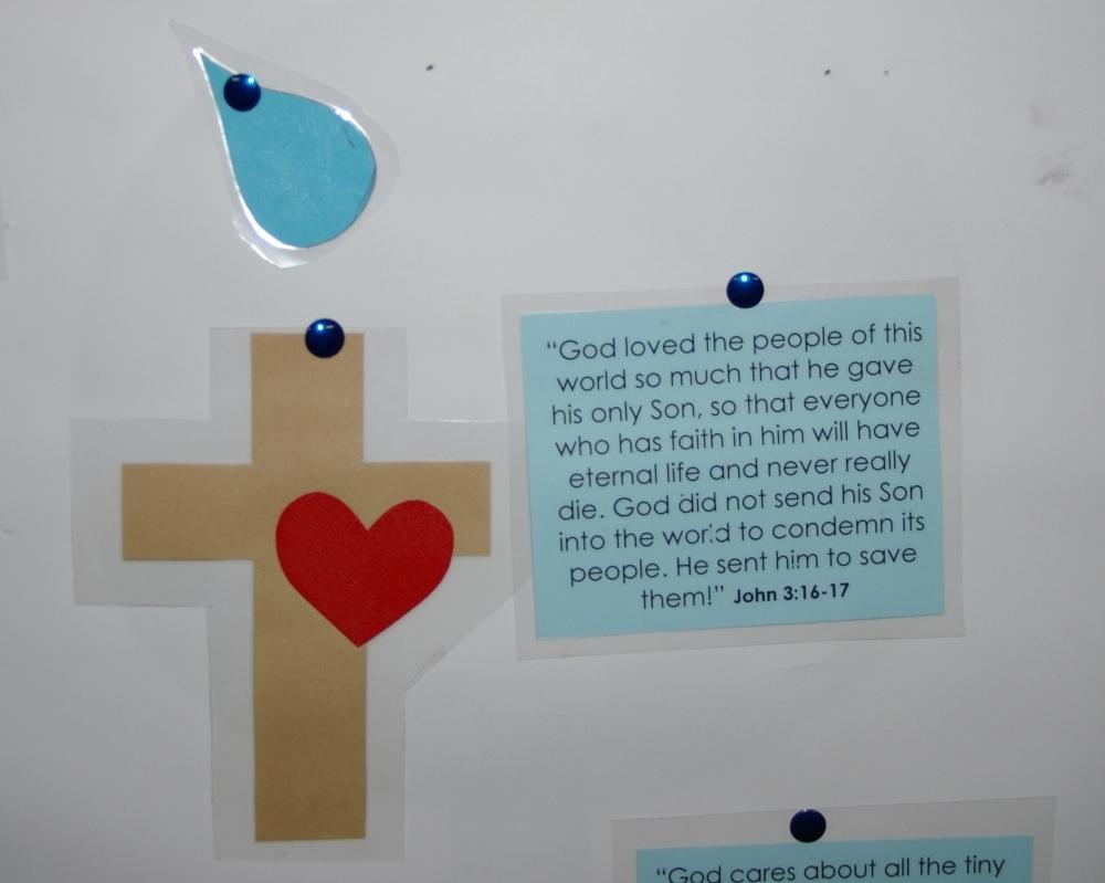 Page 14 of 20 conclude: the earth, with the cross on top, and a heart. -Conclusion: Do you remember what we learned about Jesus a long time ago in Playgroup?