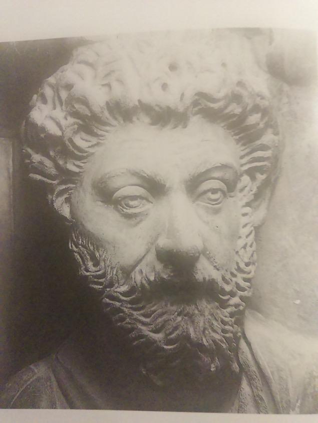 Marcus Aurelius in his triumph, ca. 176-180 M. A. in his portraits on these reliefs appears weary, saddened and even worried.