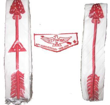Picture 2. Vigil Honor Sash [Left], Brotherhood Honor Sash [Right]. Image taken by author 2 December 2007.