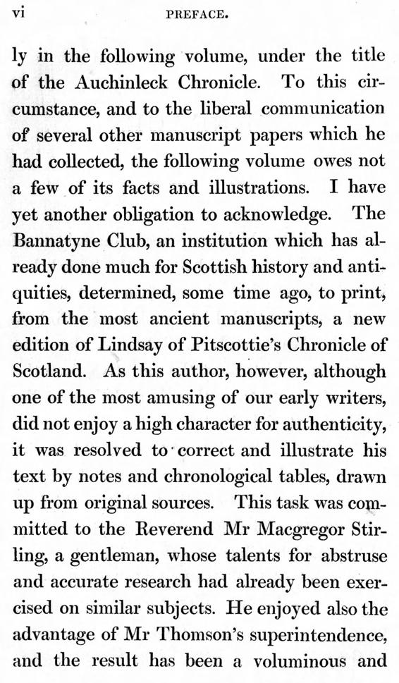 vi PREFACE. ly in the following volume, under the title of the Auchinleck Chronicle.