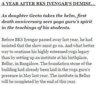 HONOURING GURUJI WITH A NEW YOGA HALL IN BELLUR And so it came to be.