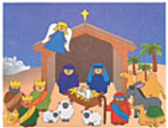 CRAFT Manger Scene What You Need: Nativity Sticker Scenes Review the Christmas story as you help your preschoolers create their very own Nativity sticker scene.