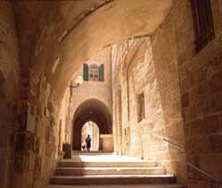 the Church of St Peter where the apostle denied his friend Jesus three times, from here we see the original steps Jesus walked up from the Lower City (City of David) to the House of Caiaphas the High