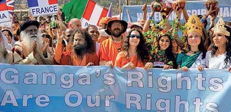 The National Ganga Rights Movement Founded by Pujya Swamiji, the National Ganga River Rights movement is a coalition of concerned citizens and organizations that are taking a stand on behalf of the