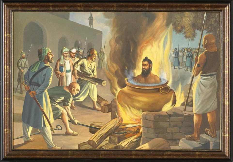Bunga Bhai Dayala Ji (HUT 04 Side A) Bhai Dayala Ji placed in a cauldron of boiling water at Delhi Bhai Dayala Ji was one of the earliest martyrs of Sikhi and the brother of Shaheed Bhai Mani Singh.