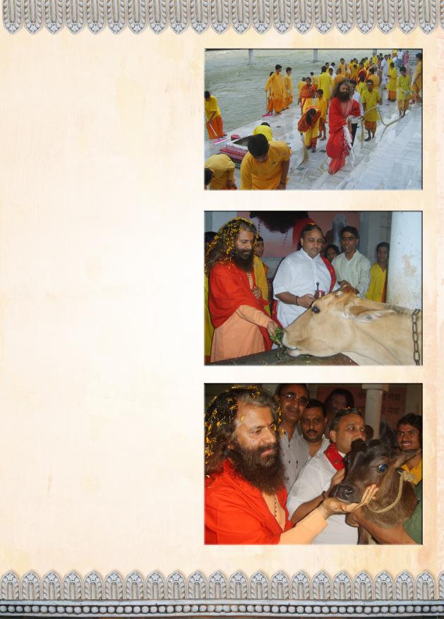 We then had a huge clean up of Mother Ganga program, where all of the ashram residents, guests, devotees, pilgrims and all of the rishikumars of Parmarth s gurukul came together to clean the banks of