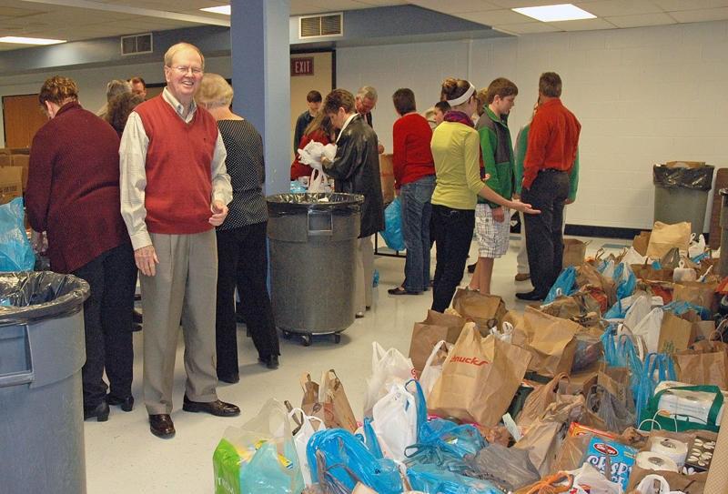 Jim Estes is a co-coordinator along with Mr. Williams. A monthly food collection is held the second Sunday of each month and, again, volunteers deliver and stock the food shelves the next day.