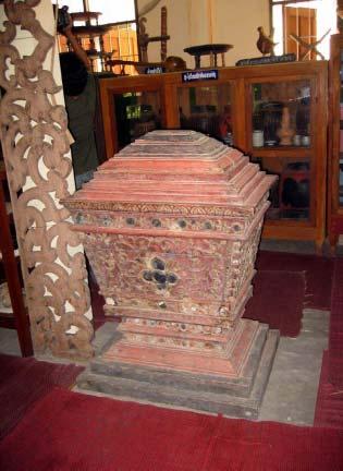 Carved wood cabinet for storing manuscripts Monastery Museums