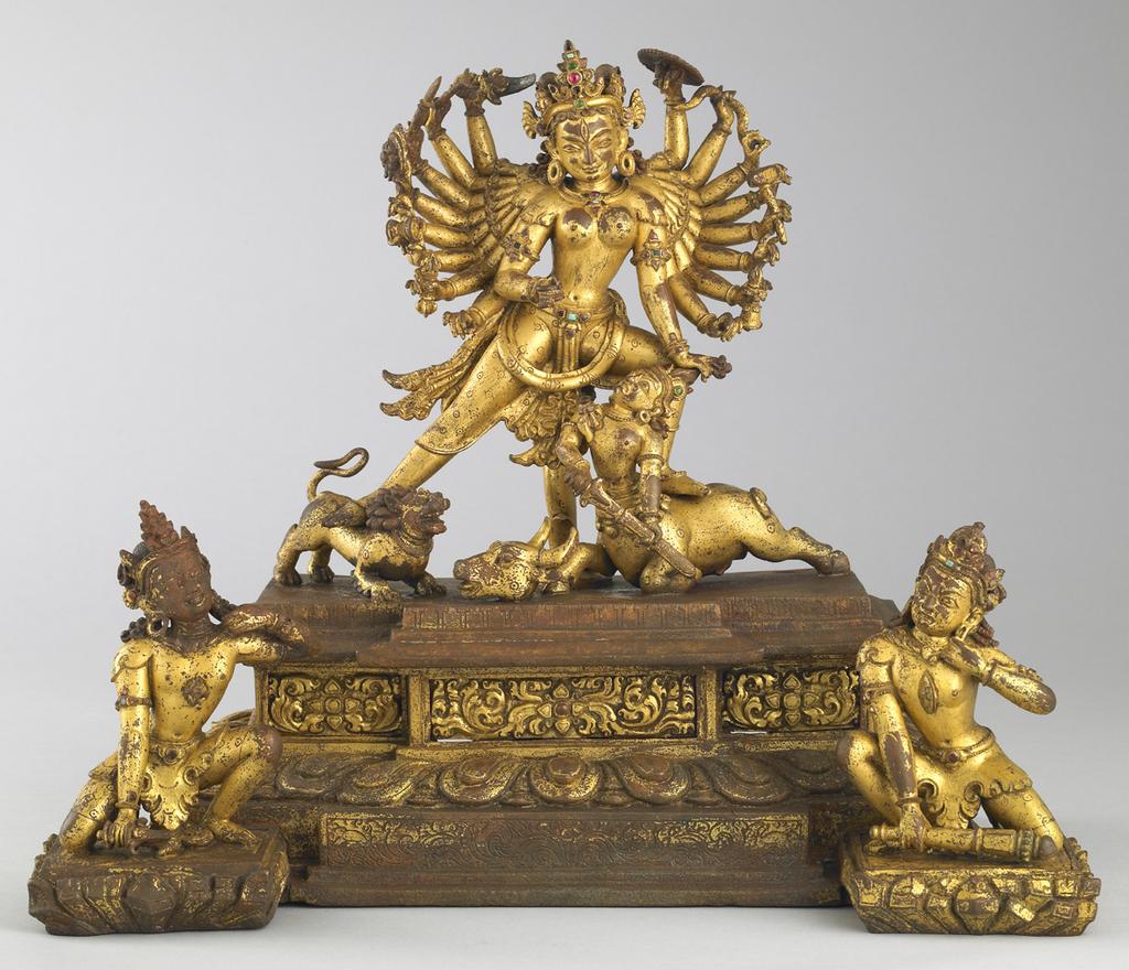 Durga Nepal; 14th century Gilt copper alloy Rubin Museum of Art C2005.16.
