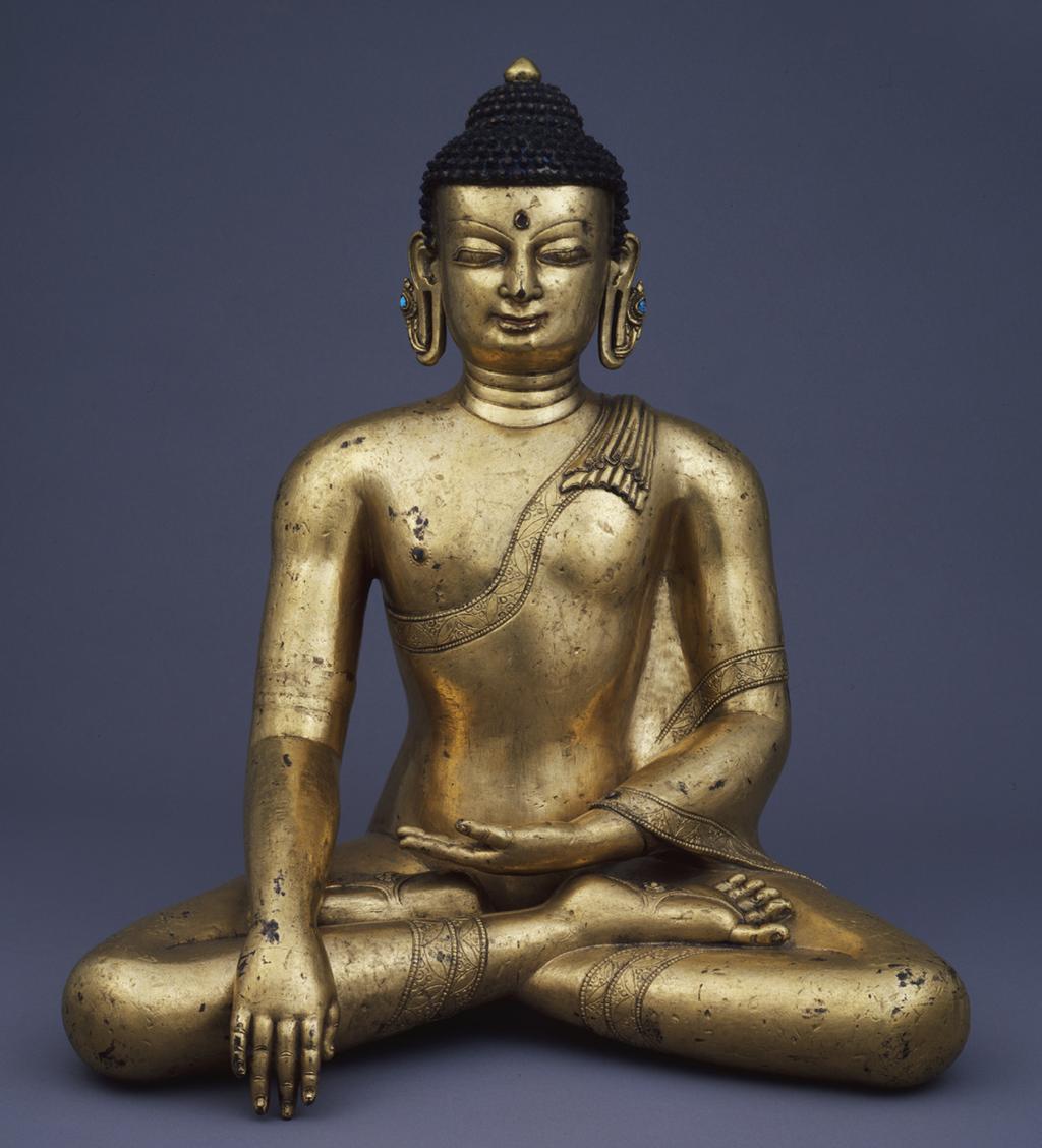 Buddha Shakyamuni Nepal; 13th century Gilt copper alloy with inlay Rubin Museum of Art C2006.24.