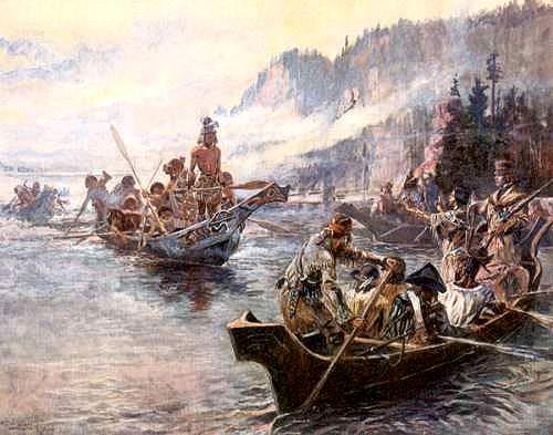 Sacajawea and six other Shoshone guides led the expedition through the rugged Rocky Mountains and down into the valley of