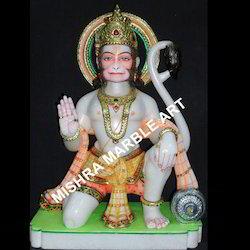 Hanuman Ji White Marble God