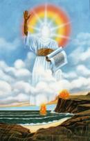 The Fourth Kingdom Vision - The March of the Rainbowed Angel Revelation 10 In this vision, a mighty angel descends from heaven with a cloud and a rainbow.