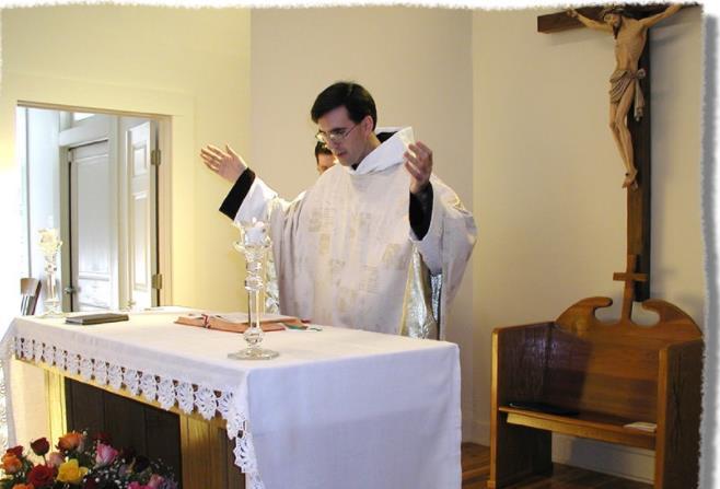 16. Assuming the Orans Position A priest assumes the Orans position with hands extended as pictured above. It is a posture that indicates that he is praying on our behalf.