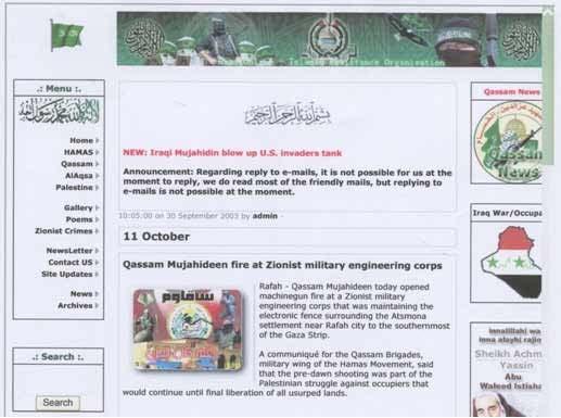 Appendix I Website: http://www.hamasonline.com 1. Website description: An English-language website associated with Hamas, aimed at target audiences worldwide.